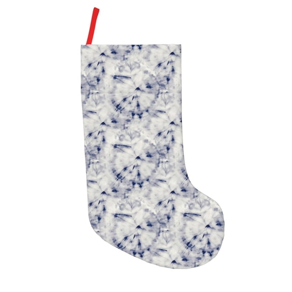 Defioc Indigo Tie Dye for Christmas Stockings 18" Personalized Holiday Stocking for Family, Farmhouse Decor, Xmas Tree Decoration, 1 Pack