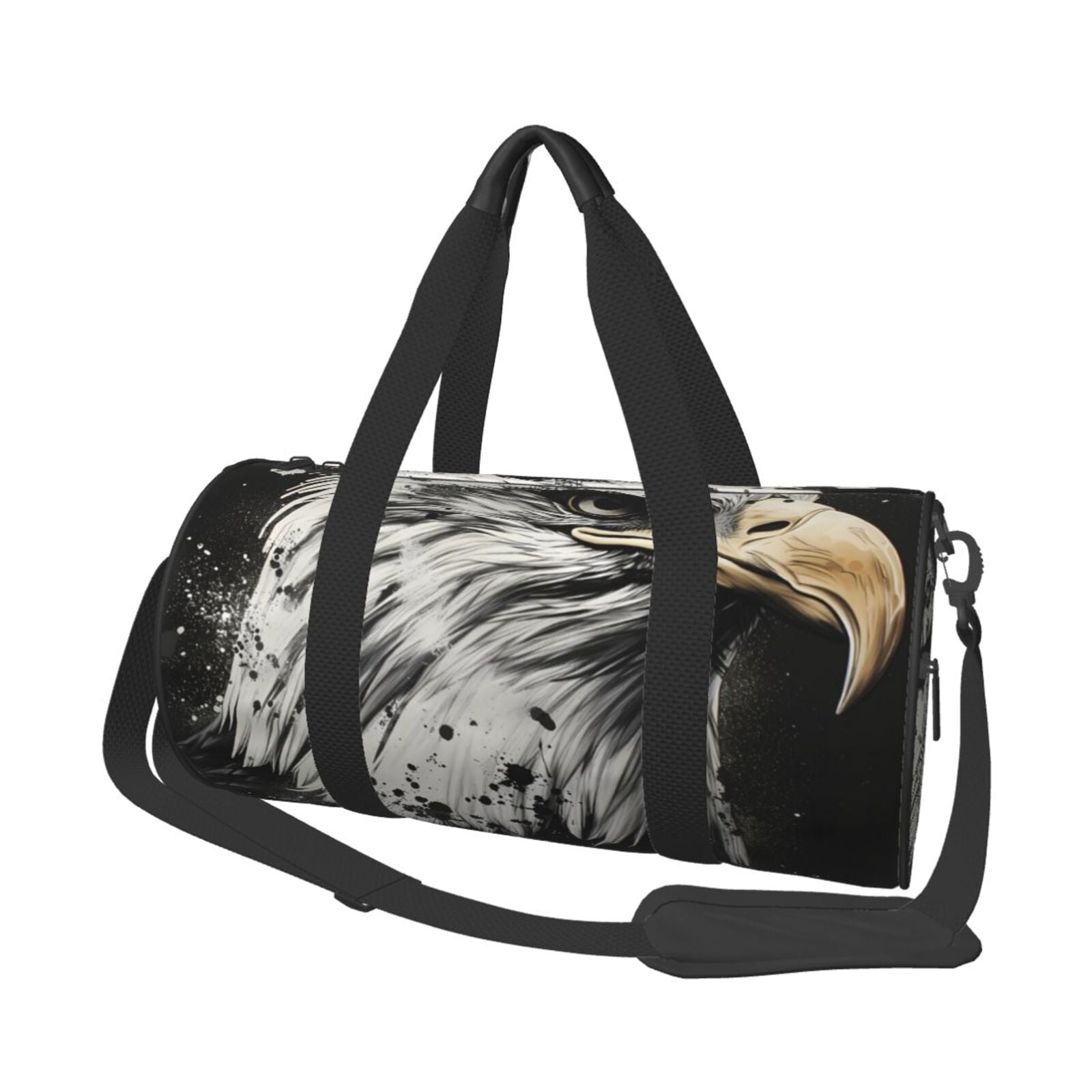 Defioc Ink Style Bald Eagle for Travel Duffle Bag,Weekender Bag Carry On Tote Bags Hospital Bag Large Capacity Sport Gym Bag for Men Women Fit for Trave, Gym,Weekend