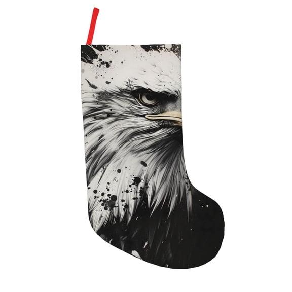 Defioc Ink Style Bald Eagle for Christmas Stockings 18" Personalized Holiday Stocking for Family, Farmhouse Decor, Xmas Tree Decoration, 1 Pack