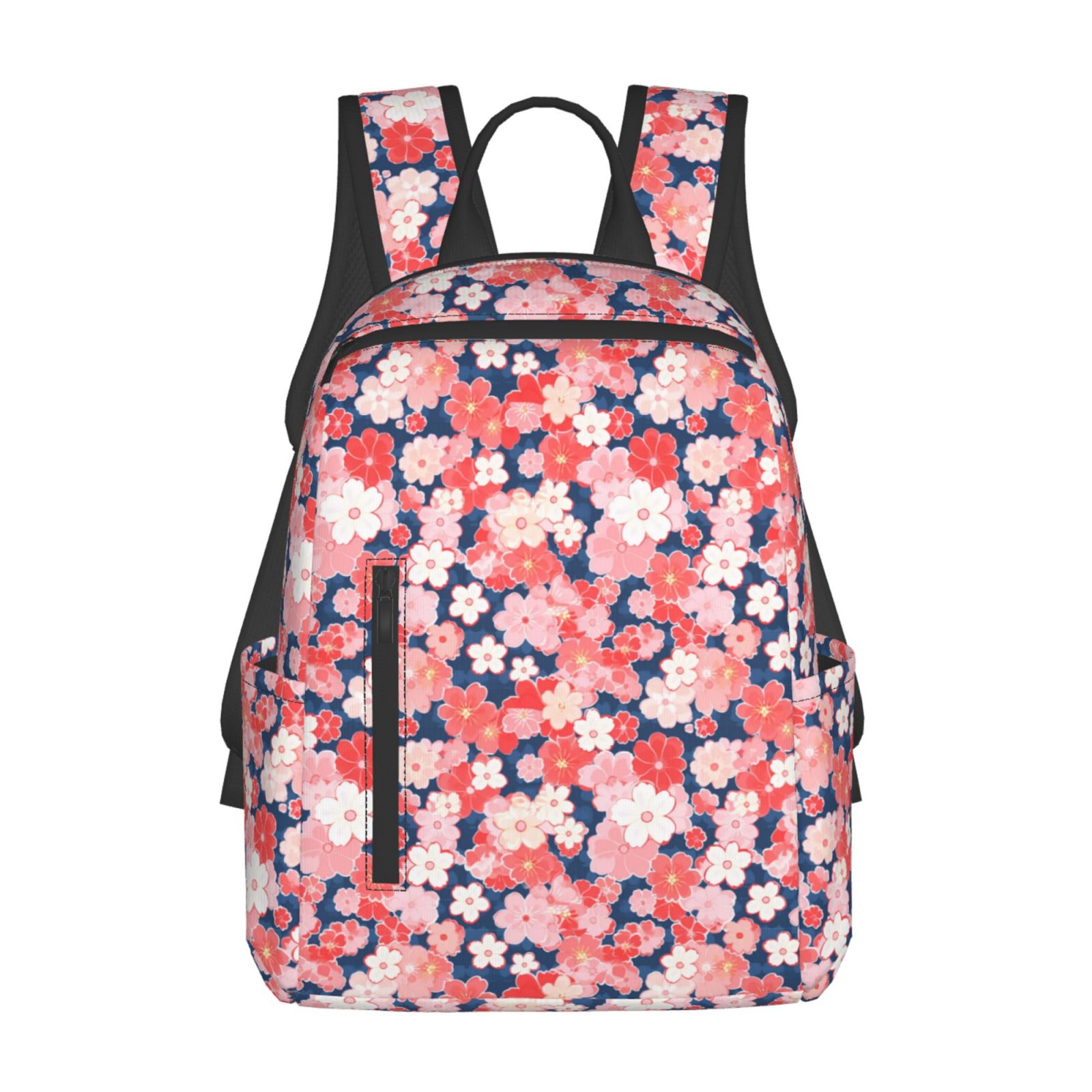 Defioc Japanese Cherry Blossoms Pattern Travel Laptop Backpack,Lightweight Backpack Travel Hiking Daypack Backpack Work Bag for Men Women