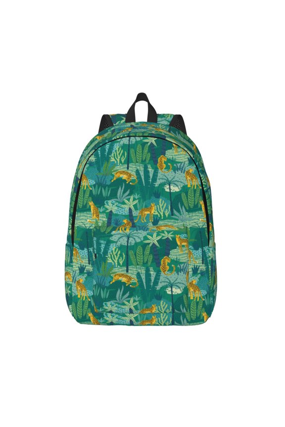 Jungle Leopard for Canvas Backpack,Travel Rucksack Unisex Knapsack Laptop Backpack for Work & College -Small