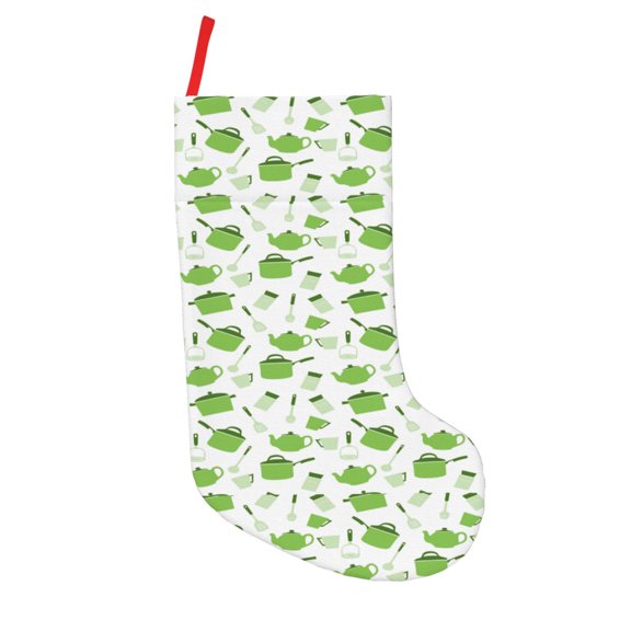 Defioc Kitchen Utensiles Cooking Pots for Christmas Stockings 18" Personalized Holiday Stocking for Family, Farmhouse Decor, Xmas Tree Decoration, 1 Pack