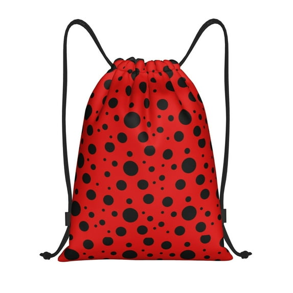 Defioc Ladybug Pattern for Drawstring Backpack Sports Gym Bag for Women Men Children Adult Sackpack Yoga Bag for Wet Swimming,Gym,and Workout Gear -Medium