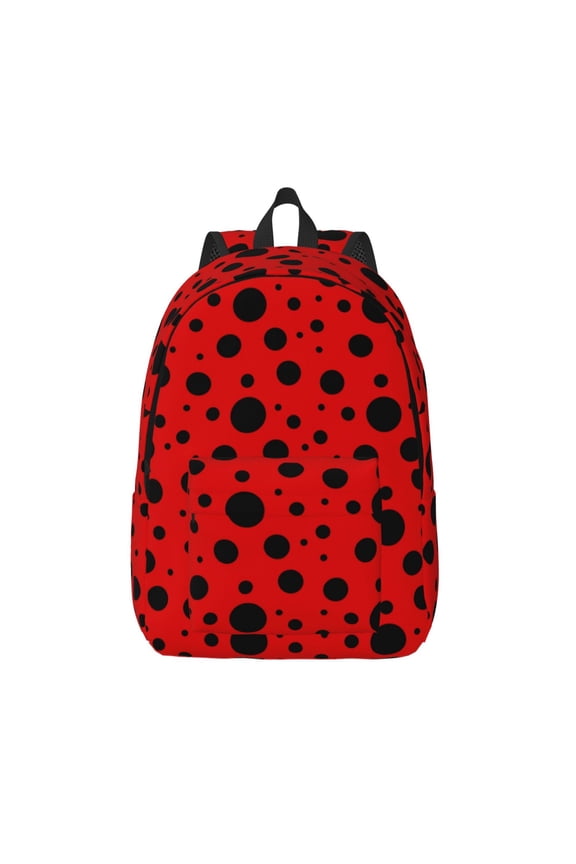Ladybug Pattern for Canvas Backpack,Travel Rucksack Unisex Knapsack Laptop Backpack for Work & College -Medium