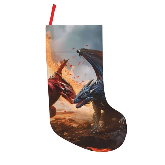 Defioc Lava Dragon for Christmas Stockings 18" Personalized Holiday Stocking for Family, Farmhouse Decor, Xmas Tree Decoration, 1 Pack