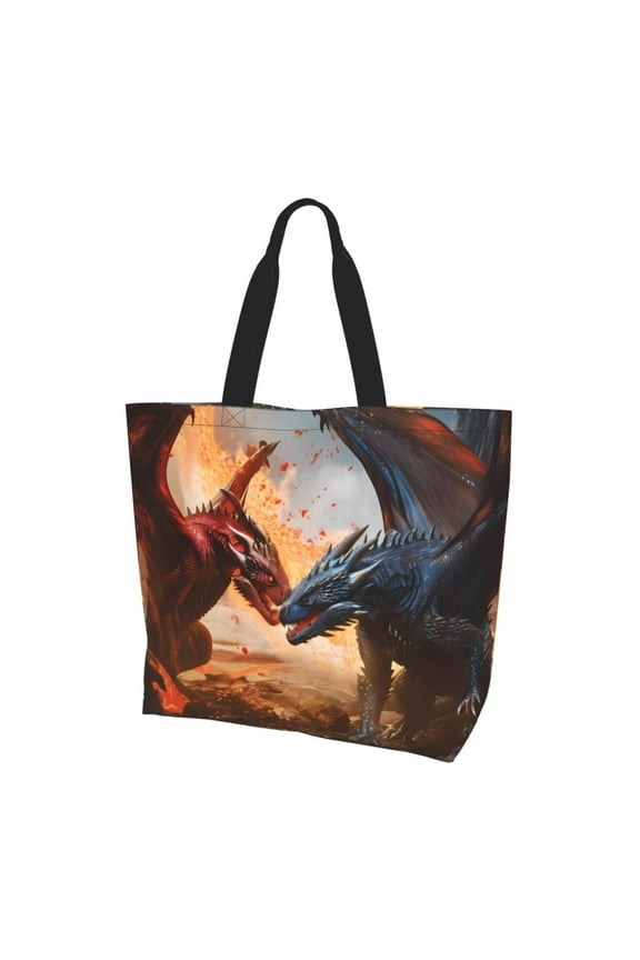 Lava Dragonfor Women's Tote Bag - Shopping Bag Casual Shoulder Bag Fashion Handbag Daily Bag Hobo Bags for Travel Work Shopping