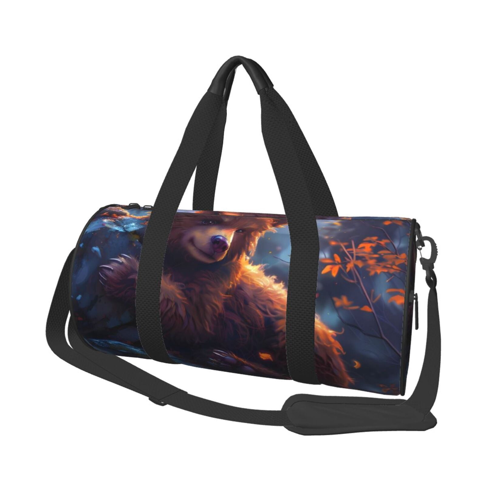 Defioc Lazy Stone Bear for Travel Duffle Bag,Weekender Bag Carry On Tote Bags Hospital Bag Large Capacity Sport Gym Bag for Men Women Fit for Trave, Gym,Weekend