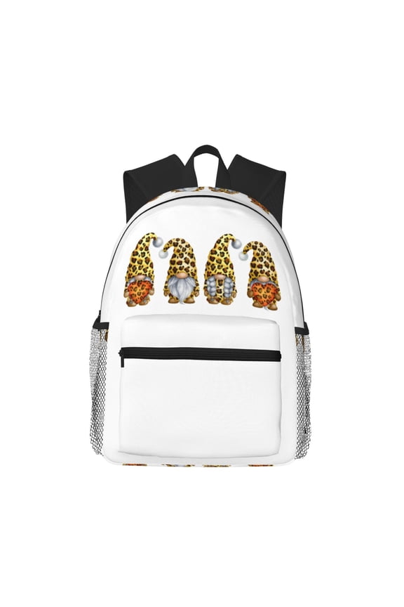 Leopard Gnomes Pattern Laptop Backpack for Men and Women,Casual Backpack Dayback Sports Bookbag for Travel Running Hiking