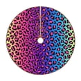 thumbnail image 1 of Defioc Leopard Neon Rainbow Gradient for Christmas Tree Skirt Snowman Xmas Tree Skirt Farmhouse Christmas Decorations Tree Mat for Holiday Party Decor-36", 1 of 6