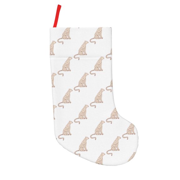 Defioc Leopard Print for Christmas Stockings 18" Personalized Holiday Stocking for Family, Farmhouse Decor, Xmas Tree Decoration, 1 Pack