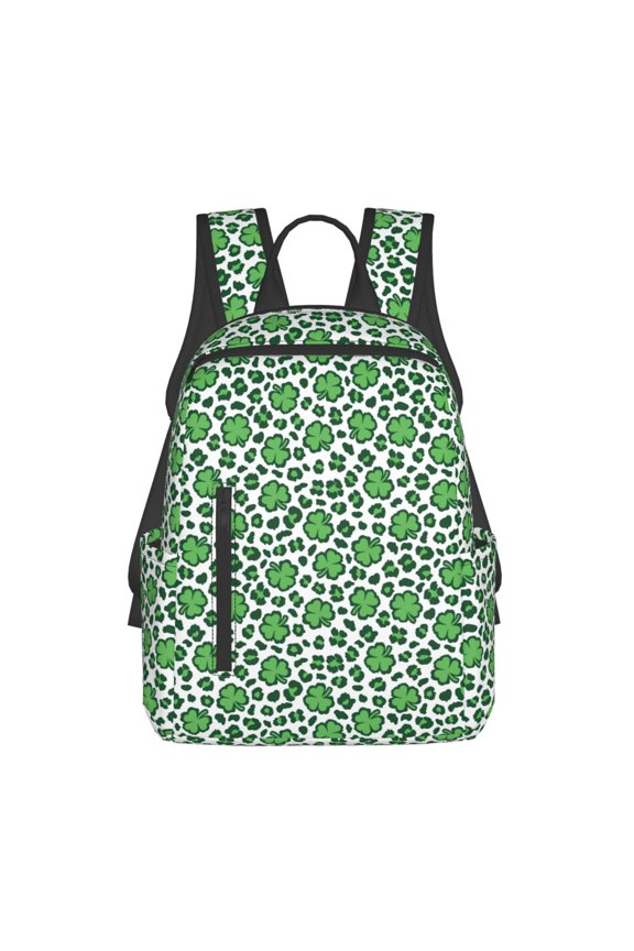 Leopard print St. Patrick's Day Pattern Travel Laptop Backpack,Lightweight Backpack Travel Hiking Daypack Backpack Work Bag for Men Women