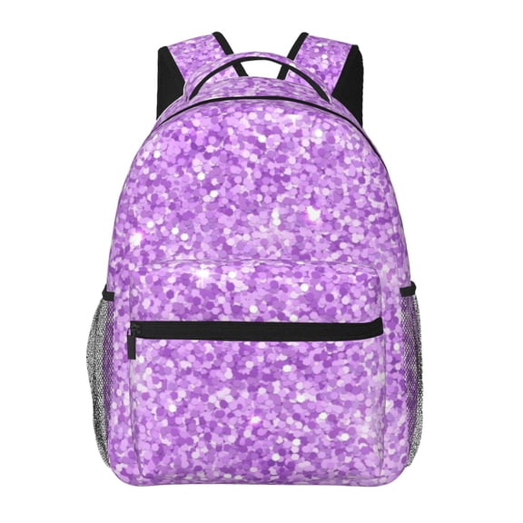 Defioc Lilac Glittering Pattern Laptop Backpack,Travel Backpack Outdoor Activities Bag Daypack for Travel Hiking Shopping Daily