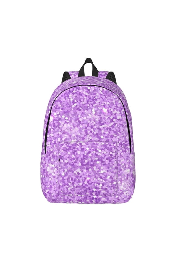 Lilac Glittering for Canvas Backpack,Travel Rucksack Unisex Knapsack Laptop Backpack for Work & College -Small