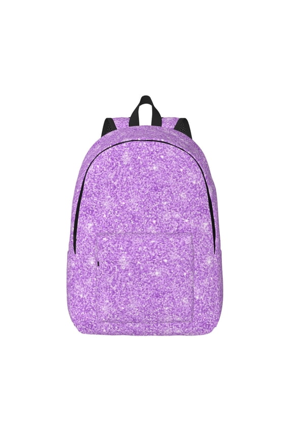 Lilac Glittering for Canvas Backpack,Travel Rucksack Unisex Knapsack Laptop Backpack for Work & College -Small