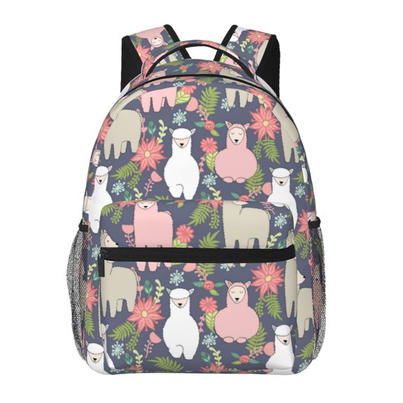 Defioc Llamas Pattern Laptop Backpack,Travel Backpack Outdoor Activities Bag Daypack for Travel Hiking Shopping Daily