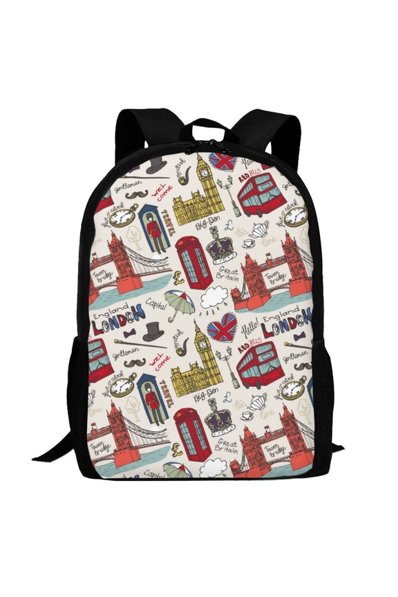 London Landmark1 Pattern Carry on Backpack,16.5x12.5x5.5 Personal Item Bag Carry On Backpack Water Resistant Lightweight Daypack