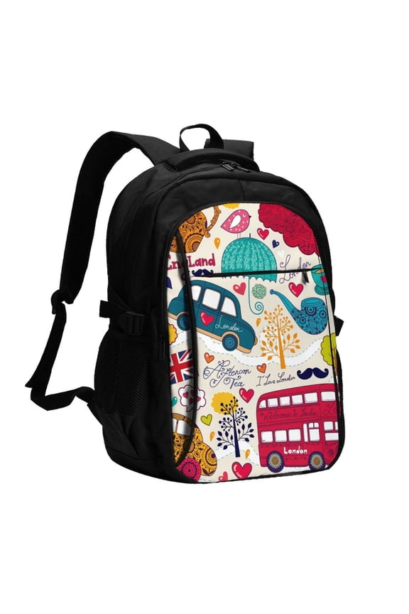 London Symbols for Travel Backpack for Women,15.6 inch Laptop Backpack Carry On Backpack Personal Item Travel Bag Daypack for School Weekender Business Trip