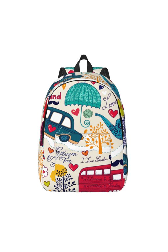 London Symbols for Canvas Backpack,Travel Rucksack Unisex Knapsack Laptop Backpack for Work & College -Small