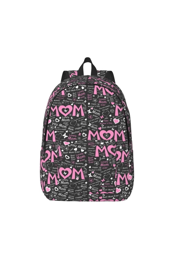 Lovely Mom Ever for Canvas Backpack,Travel Rucksack Unisex Knapsack Laptop Backpack for Work & College -Medium