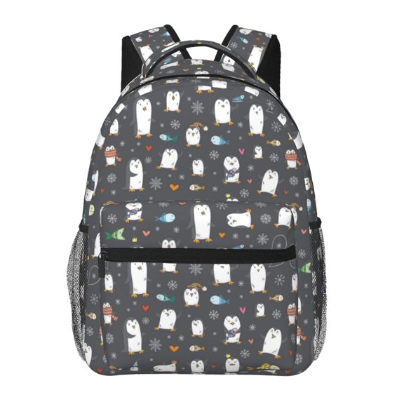 Defioc Lovely Penguin Pattern Laptop Backpack,Travel Backpack Outdoor Activities Bag Daypack for Travel Hiking Shopping Daily