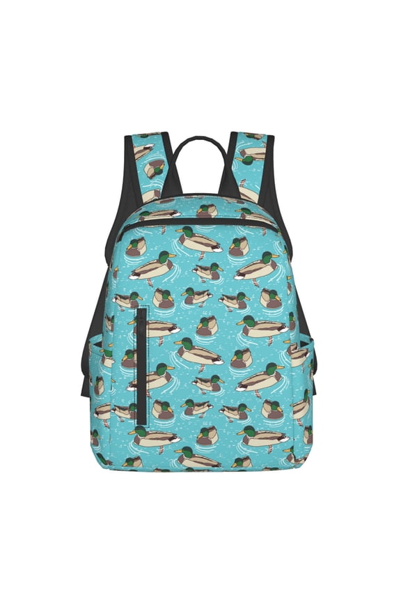 Mallard Ducks Swimming In The Lake Pattern Travel Laptop Backpack,Lightweight Backpack Travel Hiking Daypack Backpack Work Bag for Men Women
