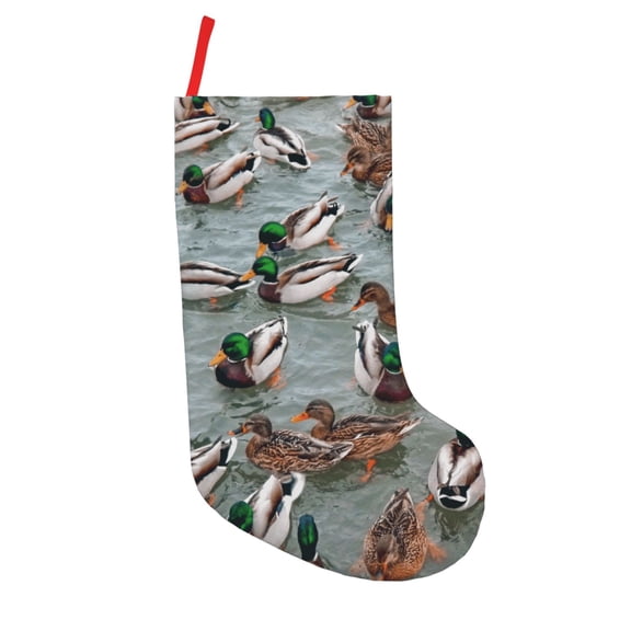 Defioc Mallard Ducks Swimming for Christmas Stockings 18" Personalized Holiday Stocking for Family, Farmhouse Decor, Xmas Tree Decoration, 1 Pack