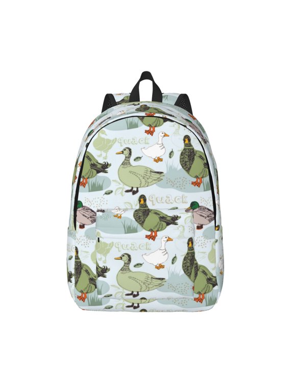 Mallard Ducks Wild Birds for Canvas Backpack,Travel Rucksack Unisex Knapsack Laptop Backpack for Work & College -Small