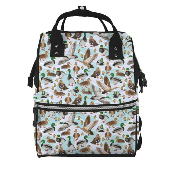 Defioc Mallard Ducks Wild Birds1 for Baby Diaper Bag Backpack - Baby Bag for Boys & Girls - Diaper Backpack - Large Travel Diaper Bags- Baby Registry Search & Shower Gifts