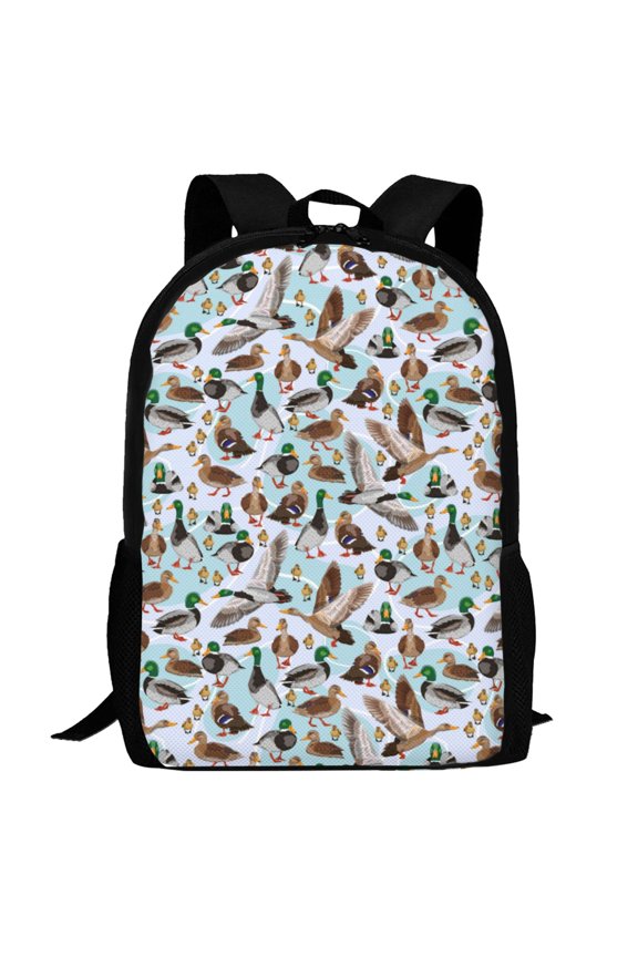 Mallard Ducks Wild Birds1 Pattern Carry on Backpack,16.5x12.5x5.5 Personal Item Bag Carry On Backpack Water Resistant Lightweight Daypack
