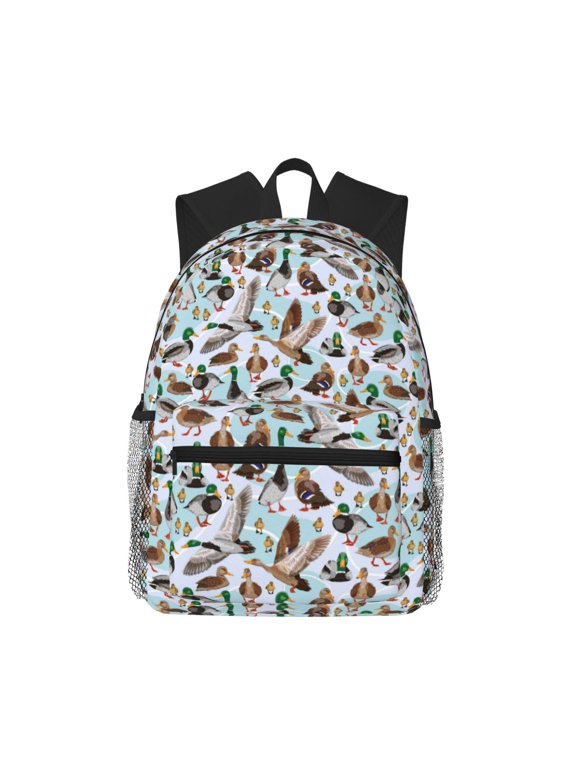 Mallard Ducks Wild Birds1 Pattern Laptop Backpack for Men and Women,Casual Backpack Dayback Sports Bookbag for Travel Running Hiking