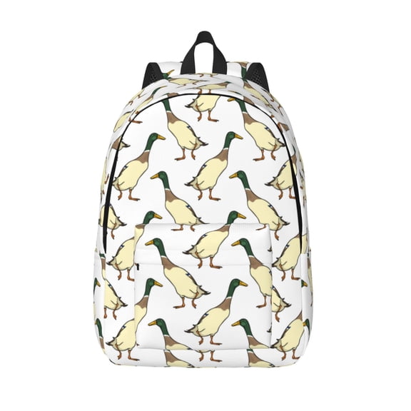 Defioc Mallard Ducks for Canvas Backpack,Travel Rucksack Unisex Knapsack Laptop Backpack for Work & College -Small