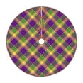 thumbnail image 1 of Defioc Mardi Gras Plaid for Christmas Tree Skirt Snowman Xmas Tree Skirt Farmhouse Christmas Decorations Tree Mat for Holiday Party Decor-30", 1 of 6