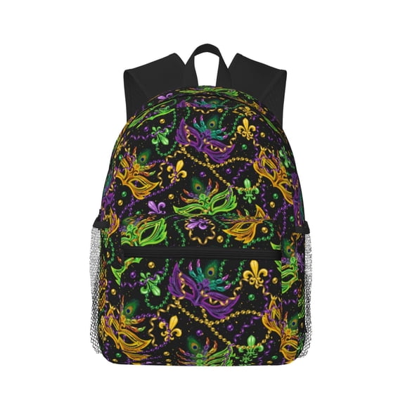 Defioc Mardi Gras Surface Pattern Laptop Backpack for Men and Women,Casual Backpack Dayback Sports Bookbag for Travel Running Hiking