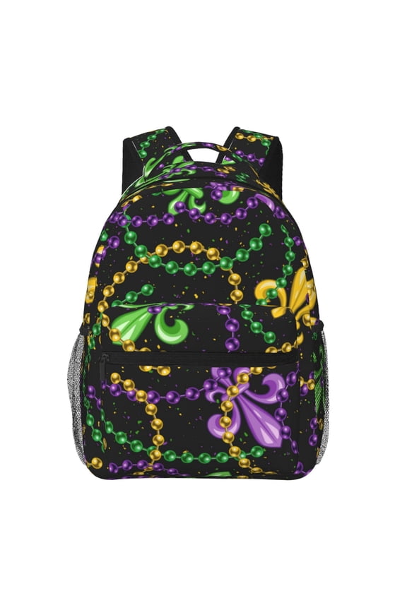 Mardi Gras6 Pattern Laptop Backpack,Travel Backpack Outdoor Activities Bag Daypack for Travel Hiking Shopping Daily