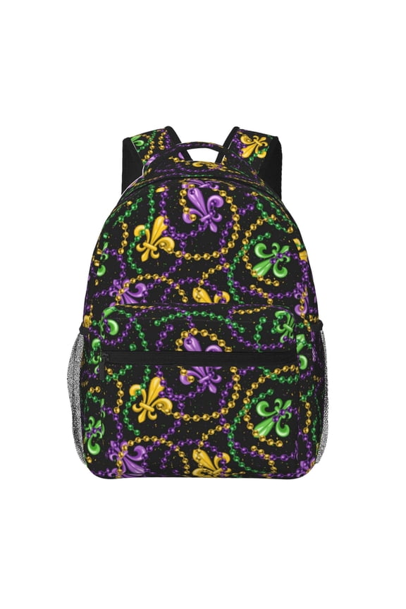 Mardi Gras6 Pattern Laptop Backpack,Travel Backpack Outdoor Activities Bag Daypack for Travel Hiking Shopping Daily