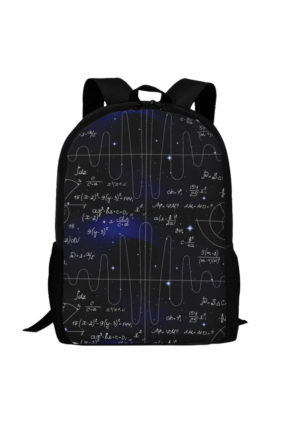 Mathematica Science Pattern Carry on Backpack,16.5x12.5x5.5 Personal Item Bag Carry On Backpack Water Resistant Lightweight Daypack