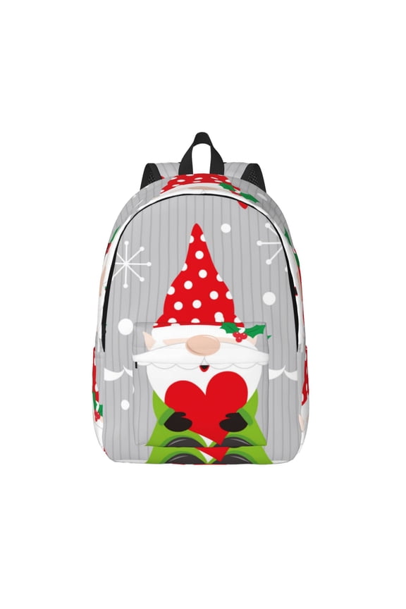Merry Christmas Gnome1 for Canvas Backpack,Travel Rucksack Unisex Knapsack Laptop Backpack for Work & College -Medium