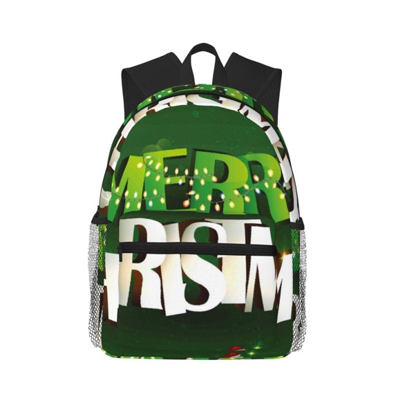 Defioc Merry Christmas Pattern Laptop Backpack for Men and Women,Casual Backpack Dayback Sports Bookbag for Travel Running Hiking