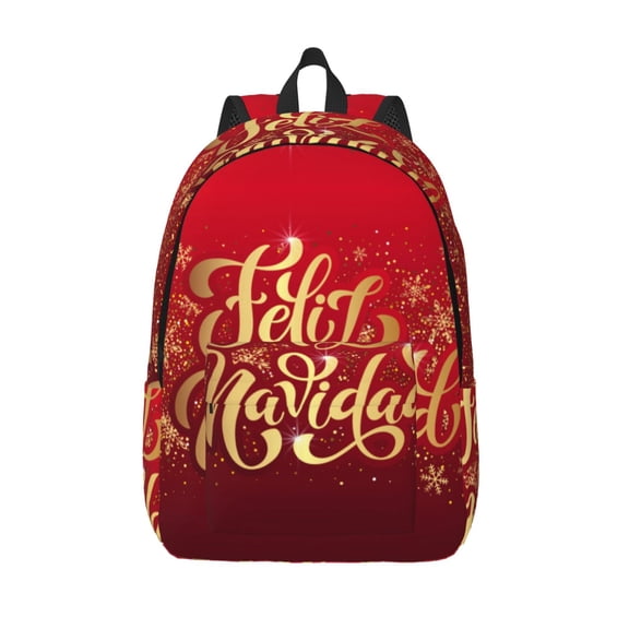 Defioc Merry Christmas for Canvas Backpack,Travel Rucksack Unisex Knapsack Laptop Backpack for Work & College -Small