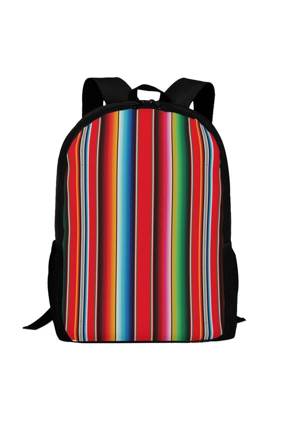 Mexican Serape Blanket Stripes Pattern Carry on Backpack,16.5x12.5x5.5 Personal Item Bag Carry On Backpack Water Resistant Lightweight Daypack