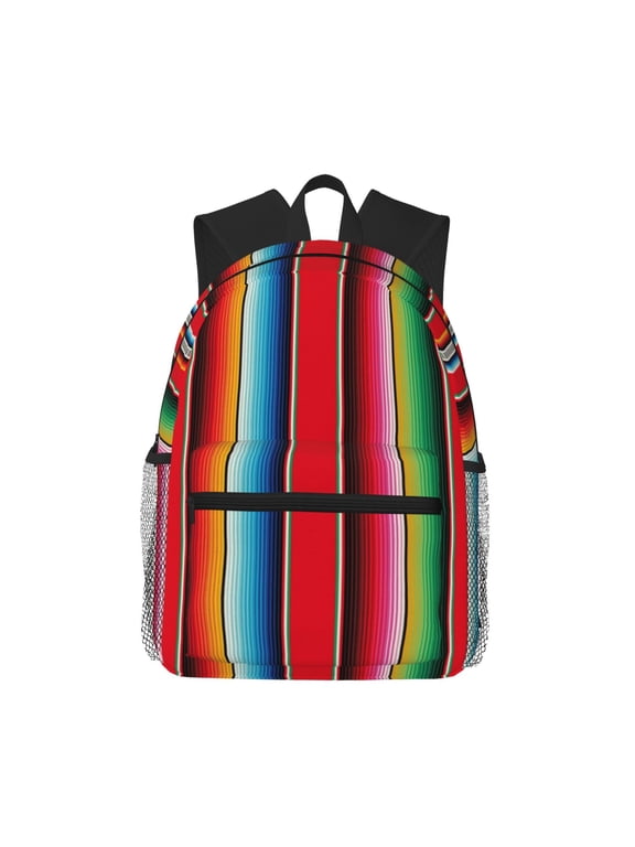 Mexican Serape Blanket Stripes Pattern Laptop Backpack for Men and Women,Casual Backpack Dayback Sports Bookbag for Travel Running Hiking