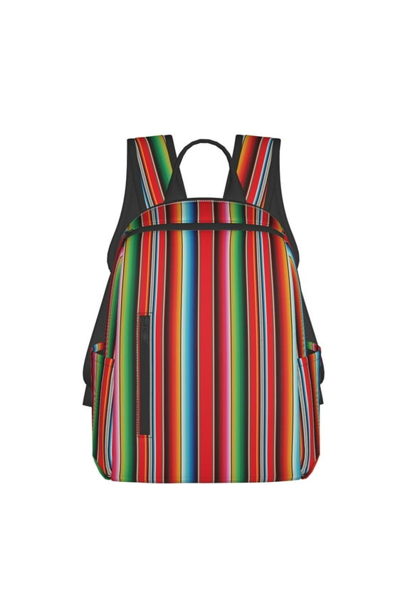 Mexican Serape Blanket Stripes Pattern Travel Laptop Backpack,Lightweight Backpack Travel Hiking Daypack Backpack Work Bag for Men Women