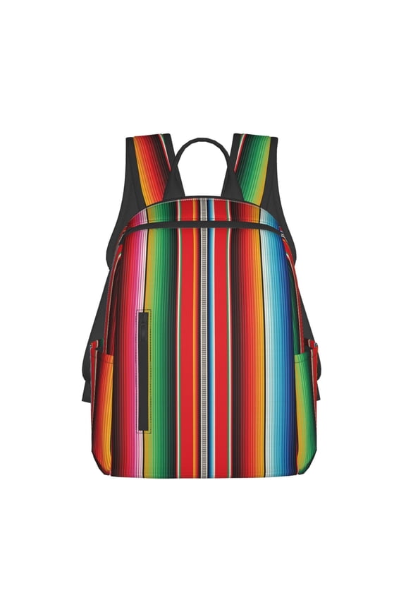 Mexican Serape Blanket Stripes Pattern Travel Laptop Backpack,Lightweight Backpack Travel Hiking Daypack Backpack Work Bag for Men Women