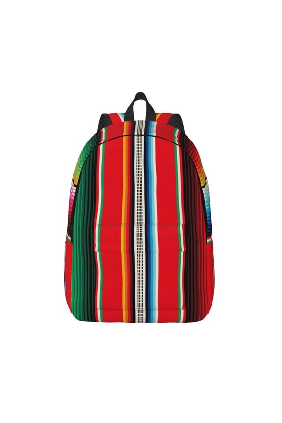 Mexican Serape Blanket Stripes for Canvas Backpack,Travel Rucksack Unisex Knapsack Laptop Backpack for Work & College -Medium