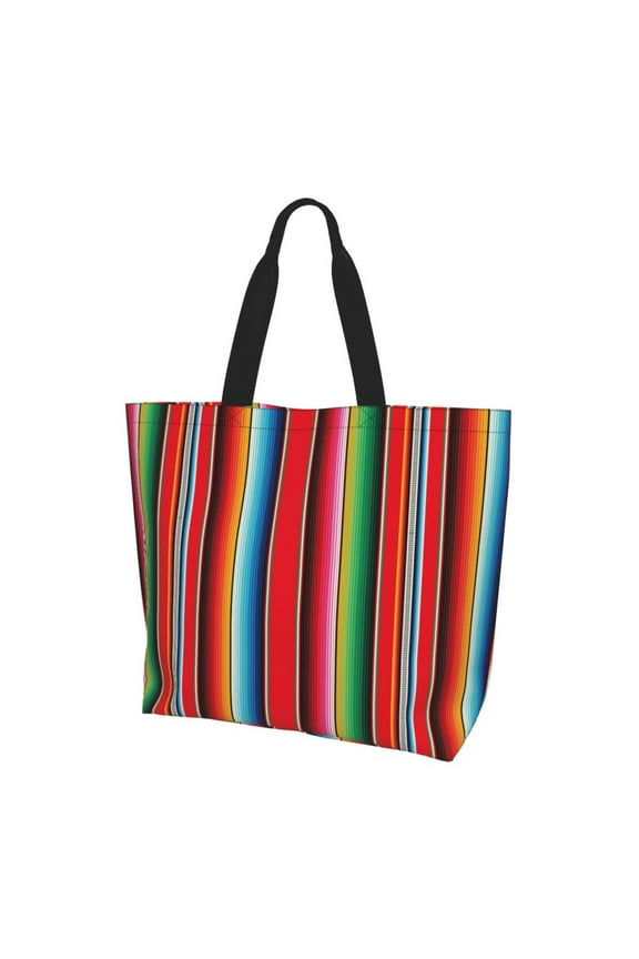 Mexican Serape Blanket Stripesfor Women's Tote Bag - Shopping Bag Casual Shoulder Bag Fashion Handbag Daily Bag Hobo Bags for Travel Work Shopping