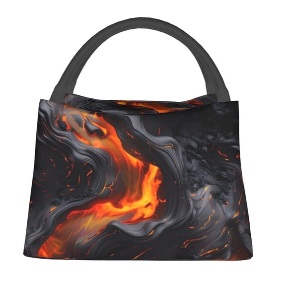 Defioc Molten Lava Abstract Flow Print Lunch Bag for Women Men,Insulated Lunch Bag Leakproof Cooler Tote Bag Organizer for Work Picnic or Travel