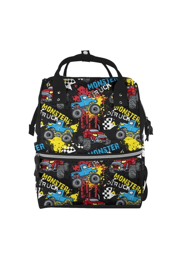 Monster Car for Baby Diaper Bag Backpack - Baby Bag for Boys & Girls - Diaper Backpack - Large Travel Diaper Bags- Baby Registry Search & Shower Gifts