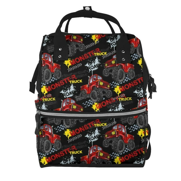 Monster Truck for Baby Diaper Bag Backpack - Baby Bag for Boys & Girls - Diaper Backpack - Large Travel Diaper Bags- Baby Registry Search & Shower Gifts