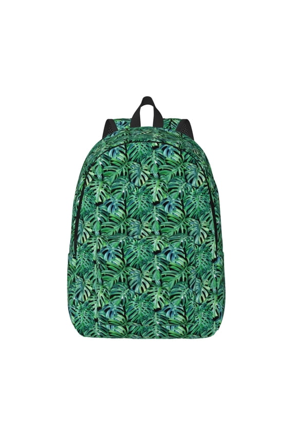 Monstera Leaves for Canvas Backpack,Travel Rucksack Unisex Knapsack Laptop Backpack for Work & College -Medium