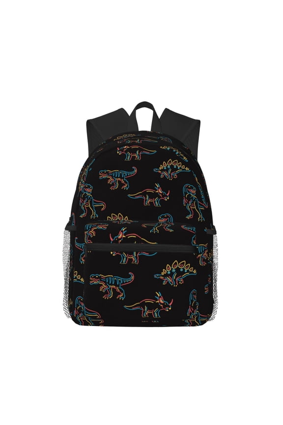 Neon Dinosaur Pattern Laptop Backpack for Men and Women,Casual Backpack Dayback Sports Bookbag for Travel Running Hiking